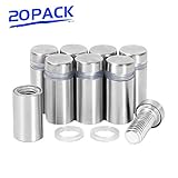Stainless Steel Wall Mount Glass Standoff Holder Screw Nails Advertising Nails, Brushed Finish (12mmx25mm) 20 Pcs