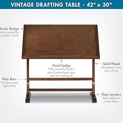 Studio Designs Vintage Drafting Table - Antique