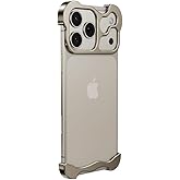 Doulings Frameless Series Designed for iPhone 17 Pro Max Case,Minimalist Protective Shock Absorption Aerospace Grade Aluminum Shells & Elastomer Inlays Easy Fit,Shockproof Bumper Cover,Gold