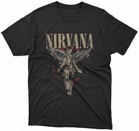 Amazon.com: Nirvana Smile Face Logo T-Shirt - Black (XX-Large