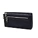 HDE Women's Leather Wallet Clutch Multi-Function Zippered Wristlet Purse Black