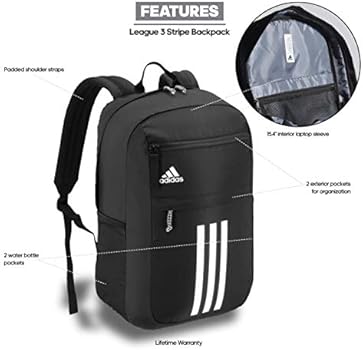 adidas league 3 stripe backpack