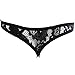 YiZYiF Men's Flower Pattern Lace Thong Underwear Bikini Panties (Black, X-Large)