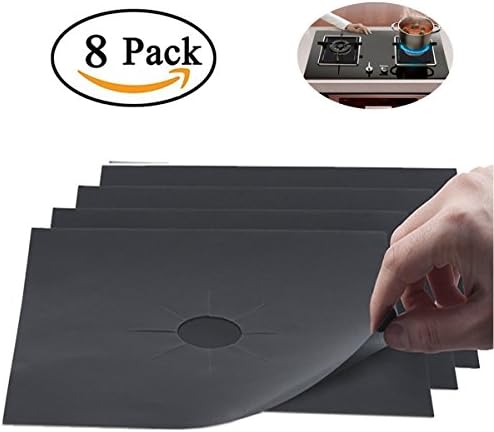 RyhamPaper Gas Range Protectors 8 Pack ! - Stove Protector, Burner Cover, Reusable, Non-Stick, Fast Clean Liners for Kitchen/ Cooking (10.6” x 10.6”)