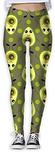 HFUEIWOMEN Cute Avocado Cartoon Women's Yoga Pants 3D Print Workout Leggings For Indoor Or Outdoor