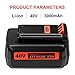 3000mAh Battery for Black and Decker 40v Lithium, Replacement Black & Decker 40 Volt MAX LBXR2036 LBX2040 LBX36 LBXR36 Battery (2 Packs)