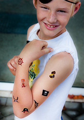 Oblique-Unique Piraten Tattoo Set 24 Kindertattoos - Verschiedene Piraten Motive Kinder Spielen – Bild 3