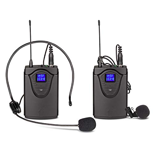 XTUGA EW240 4 Channel Wireless Microphone System 2 Handheld and 2 Bodypack UHF Wireless Metal Receiver Use for Stage,Family Party, Church, Small Karaoke Night (Frequency B) - Thumbnail 5