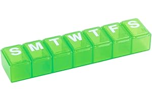 EZY DOSE Weekly (7-Day) Pill Organizer, Vitamin Case, and Medicine Box, Medium Compartments, Color May Vary