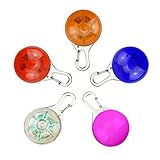 5Pack Waterproof SpotLit Dog/Cat Collar Light,Safety LED Lights for Dogs and Cats,Weather Resistant Light up Dog Collar with 3 Flashing Modes,With Stainless Steel Carabiner
