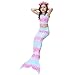 GALLDEALS 3pcs Swimmable Mermaid Tail for Kids Girls Princess Bikini Set Swimsuit Swimwear, 3-12Years