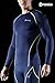 TSLA Men's UPF 50+ Compression Shirts, Cool Dry Long Sleeve Athletic Tops, Sports Baselayer Workout Shirt, Zero Navy & Yellow, Large