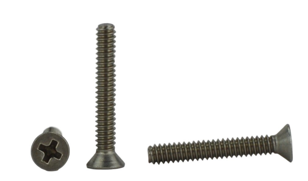 Stainless 4-40 x 3/4" (3/8" to 1-1/2" Available) Flat Head Machine Screws, Full Thread, Phillips Drive, Stainless Steel 18-8, Machine Thread (4-40 x 3/4")