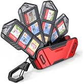 Mumba 12 Game Card Case for Nintendo Switch Game Cards, Portable and Exquisite Protective Hard Shell with 4 Layer Rotatable Holder for Nintendo Switch 2/Switch/Switch OLED/Lite (Ruddy)