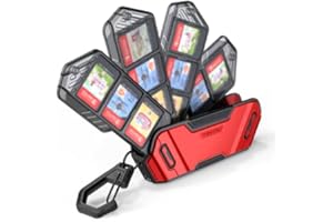 Mumba 12 Game Card Case for Nintendo Switch Game Cards, Portable and Exquisite Protective Hard Shell with 4 Layer Rotatable Holder for Nintendo Switch 2/Switch/Switch OLED/Lite (Ruddy)