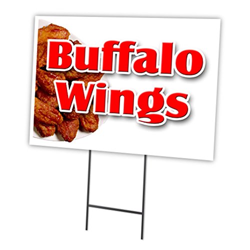 Buffalo Wings 18"x24" Yard Sign & Stake | Advertise Your Business | Stake Inclu…
