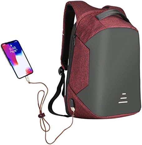 Wonder Anti Theft Slim Laptop knapsack, Useful Headphone & USB Charging Port, Convenient softback for Comfortable Travel. Unisex, Waterproof & Rainproof Backpack, fits 15.6 inch Laptop (Fashion red)