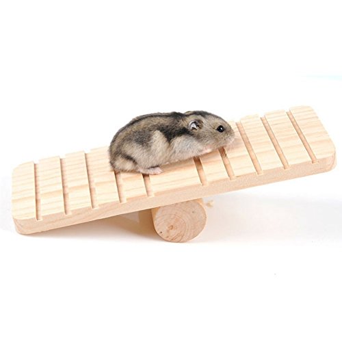 Petall Hamster Hanging Ladder Wooden Seesaw Climbing Toy Cage Excise Gift for Small Animals Dwarf Hamster,Mouse,Rat,Chinchilla,Gerbil,Hedgehog (3)