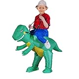 Inflatable Dinosaur Riding T-REX Costume Halloween Costume for Child Inflatable Dinosaur Cosplay (Child)