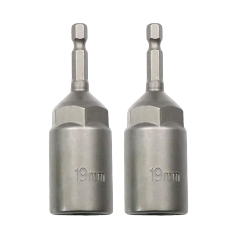 6-19mm Quick-Change 1/4 inch Hex Shank Metric Deep Socket Screwdriver Impact Nut Setter Extractor Remover Driver Drill Bit, 80mm Length, for Electric Manual Impact Screwdriver (2, 19mm)