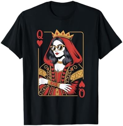 Amazon.com: Classic Black Queen of Hearts T-Shirt: Adult, Short