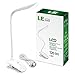 LE Dimmable Desk Lamp, Rechargeable Clip LED Desk Lamp, 14 LEDs Gooseneck LED Portable Reading Book Light, 3 Dimming Level, Touch Sensitive Table Lamp, USB Cord Included, Daylight White, Study Lamp