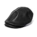New Year's Gift, Vovomay Mens Women Vintage Leather Beret Cap Peaked Hat Newsboy Sunscreen (Black)