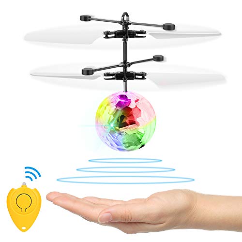 KOMAKE Flying Ball Toys, RC Flying Toys for Kids Rechargeable Light Up Flying Ball Drone Infrared Induction Helicopter Ball with Remote Controller for Indoor and Outdoor Games