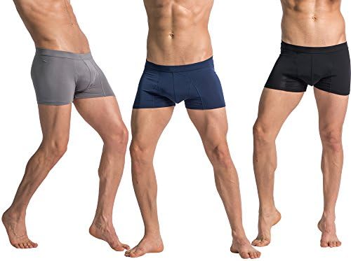 UnderFit Men's 3-Pack Underwear Super Soft Body MicroModal Trunks (X-Large, GrayBrownBlack)