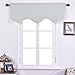 NICETOWN Room Darkening Curtain Scalloped Valance - 52-inch by 18-inch Rod Pocket Valance Curtain Panel, Platinum, One Pack
