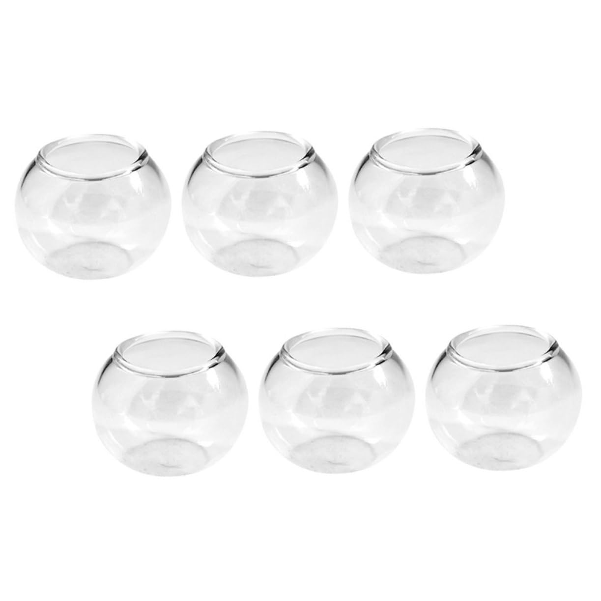 6pcs Miniature Toys Fish Tanks Mini Toys Miniatures Mini House Ornaments House Accessories Tiny Fish Bowl Tiny Toys Mini Fish Bowls Mini House Decorations Glass Transparent JOINPAYA