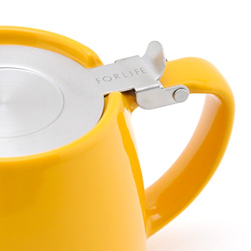 FORLIFE Stump Teapot with SLS Lid and Infuser, 18Ounce, Mandarin The