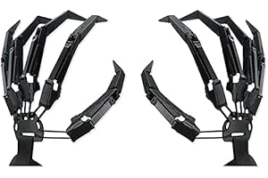 GLADYELL Halloween Articulated Fingers,Articulated Finger Extensions with Flexible Joints,Claw Gloves for Party Dress Cosplay Costume Props Black