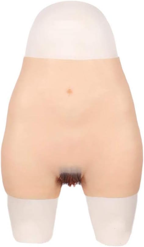 LPVIE Denatured Panties, Silicone Mid-Waist Four-Corner Briefs Can Be Inserted and Catheter for Men to Hide Gaff Transvestite Cosplay Easy to Wear Sexy Natural,BrownFlocking