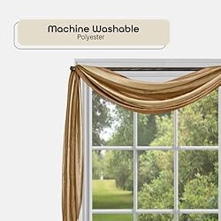 Sheer Window Scarf Valance - 50 Inch Width x 144