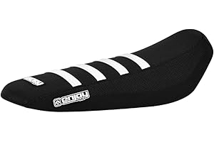 Enjoy Mfg Seat Cover - Compatible with Sur Ron Sur-Ron Light Bee MX & X E-Bike #349 (All Black w/White Ribs)