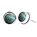 8x8mm Round Genuine Gemstones & 925 Silver Plated Stud Earrings