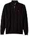 U.S. Polo Assn. Men's Solid Cable 1/4 Zip Sweater, Black, Medium