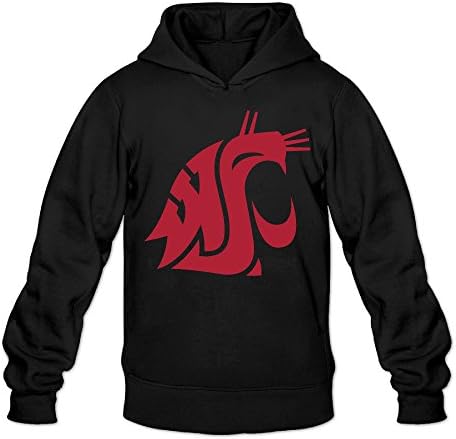 Rebecca Geek Washington State University Cougar Men's Long Sleeve Hooded Sweatshirt XL Black