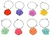 PrestigeHaus Flower Wine Charms - Wine Glass Charms - Set of 8 Flower Charms - Colorful Wine Glass Markers, Wine Tags for Glasses, Wine Accessories and Gifts for Wine Lovers - Drink Identifiers
