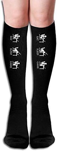 Eat Sleep Game Ladys Long High Boots Socks