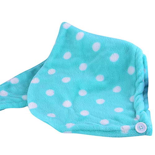 MSOO Microfiber Hair Turban Quickly Dry Hair Hat Wrapped Towel Bathing Cap (Green)