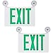 TORCHSTAR Green LED Exit Sign with Emergency Lights, UL 924, Emergency Exit Light with Battery Backup, Adjustable Heads, Fire Exit Sign with Lights, Double Face, AC 120/277V, Damp Location, Pack of 2