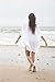 Women's Bikini Cover Up Tunic Caftan Beachwear with Lace Trim,White