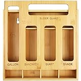 DUJEN Bamboo Ziplock Food Storage Bags Container