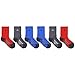 adidas Kids-Boy's/Girl's Cushioned Crew Socks (6-Pair), Scarlet/Onyx/Blue/Black Marl/Light Onyx/Black, Large