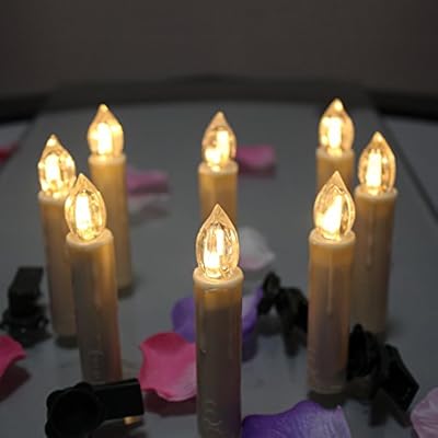 Amazon Com Timer Led Taper Candles Battery Powered Remote Control Led Christmas Tree Taper Candles With Clip Suitable For Hotels Bars Home Decoration Churches Temples Christmas Day Home Improvement