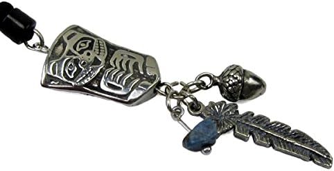 Raccoon Climbing Totem Pendant w/ Two Spirit Charms and Spirit Bead on Cord Necklace
