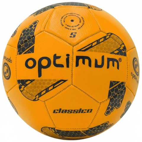 Optimum Sport Classico Football for Indoor/Outdoor Training & Matches, Durable Valve for Consistent Flight, Precision Control & Lasting Air Retention – Size 5, Orange