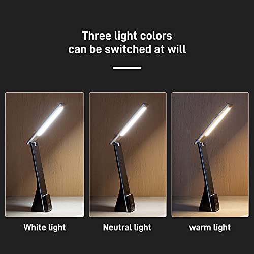 Foldable LED Desk Lamp with Phone Holder, Nioe Battery Operated Table